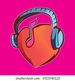 plantilla de diseño de logotipo de tonos y amor. logotipo de estilo moderno. vector de ilustración musical romántica.