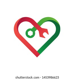 Love With Tools Shape in Workshop Logo Design