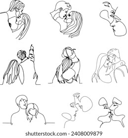 Love and touch valentine special icon set 