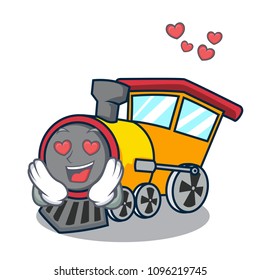 In love train mascot cartoon style