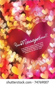 love transparent pattern red vector background