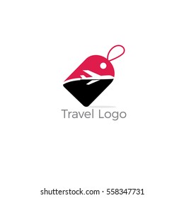 love travel, love and Airplane silhouette for transportation and travel company. Travel agency logo. Design elements. tourism logo
