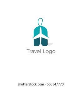 love travel, love and Airplane silhouette for transportation and travel company. Travel agency logo. Design elements. tourism logo