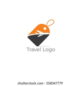 love travel, love and Airplane silhouette for transportation and travel company. Travel agency logo. Design elements. tourism logo