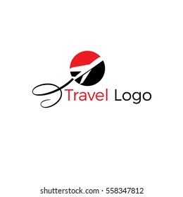 love travel, love and Airplane silhouette for transportation and travel company. Travel agency logo. Design elements. tourism logo