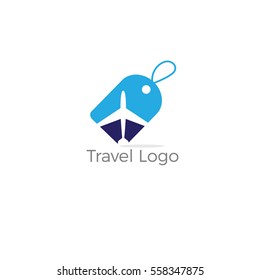 viaje de amor, amor y silueta de avión para transporte y compañía de viajes. Logo de la agencia de viajes. Elementos de diseño. logotipo turístico