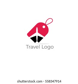 love travel, love and Airplane silhouette for transportation and travel company. Travel agency logo. Design elements. tourism logo