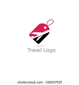 love travel, love and Airplane silhouette for transportation and travel company. Travel agency logo. Design elements. tourism logo