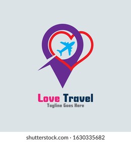 Love Travel awesome simple creative logo template design