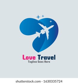 Love Travel awesome simple creative logo template design