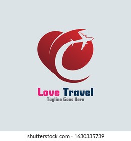 Love Travel awesome simple creative logo template design