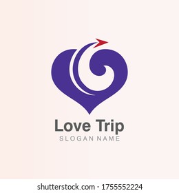 Love Travel concept simple creative logo template design