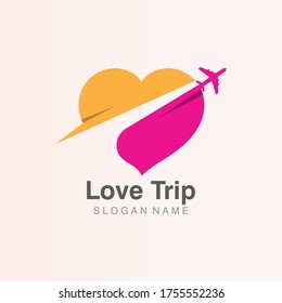 Love Travel concept simple creative logo template design