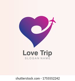 Love Travel concept simple creative logo template design