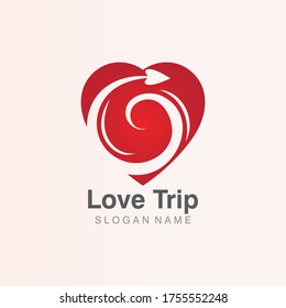 Love Travel Konzept einfache kreative Logo-Vorlage Design