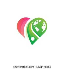 love travel global logo vector