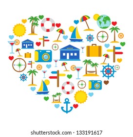 Love of travel. Travel icons.