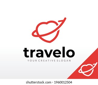 Love Travel logo design. Travel Agency Logo Vector Inspiration