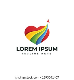 Love travel logo design template