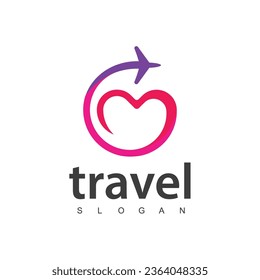 Love Travel logo. Holiday logo design