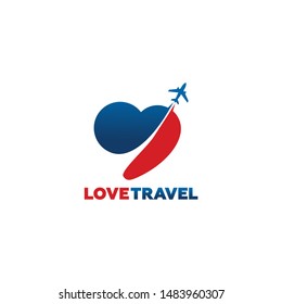 Love Travel Logo Template Design Vector, Emblem, Design Concept, Creative Symbol, Icon