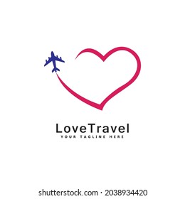 Love Travel Logo Template Design Vector  Emblem  Design Concept  Creative Symbol  Icon