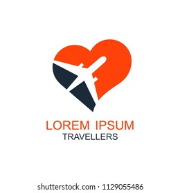 Love travel logo vector flat