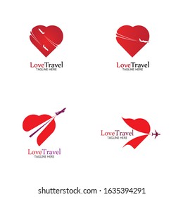 Love Travel logo vector icon design template