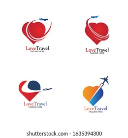 Love Travel logo vector icon design template