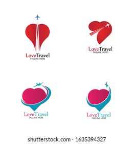 Love Travel logo vector icon design template