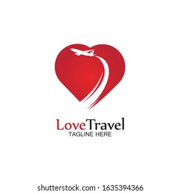Love Travel logo vector icon design template
