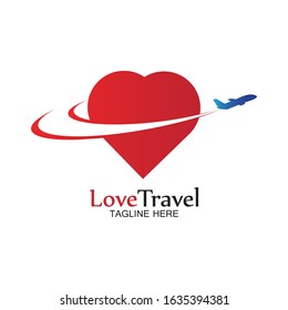 Love Travel logo vector icon design template