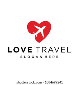 diseño de logotipo de simplicidad de viajes de amor