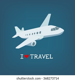 I love travel vector illustration. Iconic image of a plane.