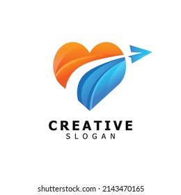 love travelling creative logo design 