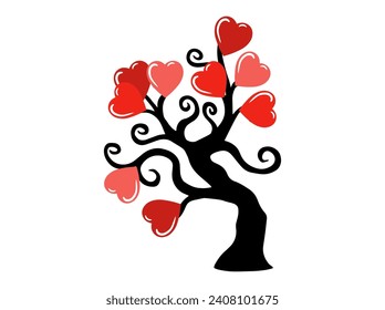 Fondo del árbol de amor para San Valentín