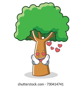 In love tree character cartoon style