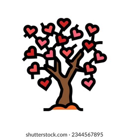 love tree color icon vector. love tree sign. isolated symbol illustration
