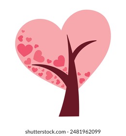 Love tree. Concept of relationships, feelings, love. Valentine's Day. EPS10