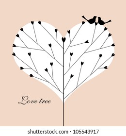 Love tree with a couple of birds.