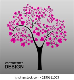 Diseño de árbol de amor con ilustrador
