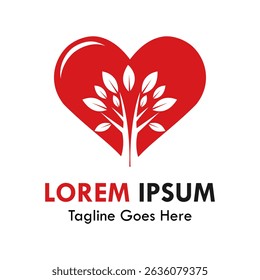 Love with tree design logo template illustration