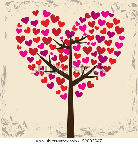 love tree design over pink background vector illustration