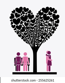love, tree desing over white background, vector illustration.