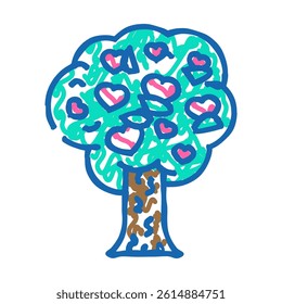 love tree doodle icon sketch vector. love tree sign. isolated symbol illustration