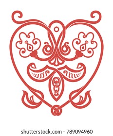 Love tree. Drawn from the lines. Openwork.
