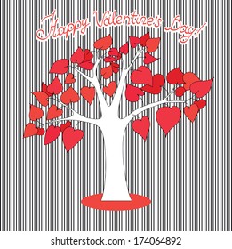 Love tree having heart shapes in red  color  for Valentines Day