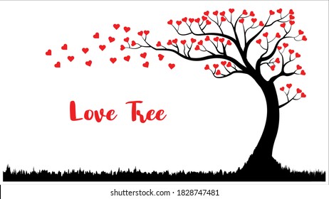 Love Tree with Heart Leaves 