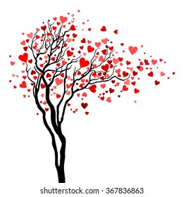 Premium Vector  Vector love tree with hearts illustration on white  background