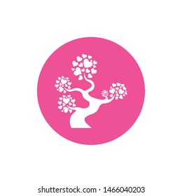 Love tree with heart leaves vector illustration